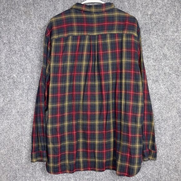 Carbon2Cobalt Shirt Mens Sz XL Red Blue Plaid Houndstooth Double Cloth Flannel - Picture 2 of 8